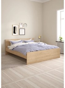 Łóżko dwuosobowe w dekorze dębu bez stelaża 180x200 cm w naturalnym kolorze Naia – Tvilum