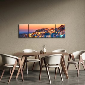 Obraz - Santorini o zmierzchu (170x50 cm)