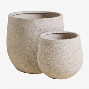 Zestaw 2 Donic Ø35 Cm / Ø50 Cm Z Polipietry Ugor Marrón Arena Claro - Sklum