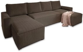 Narożnik w kształcie U SMART COSARO 295x140 cm, ciemnobrązowy