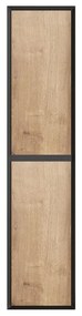 Słupek łazienkowy - Naturalny jasny i czarny - 140 cm - LANNICK