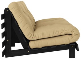 Musztardowa rozkładana sofa 160 cm Roots Black Night – Karup Design