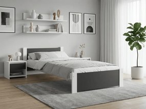 Łóżko IKAROS 90 x 200 cm, antracyt/biały Stelaż: Ze stelażem listwowym rolowanym, Materac: Materac Coco Maxi 20 cm