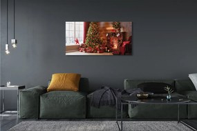 Obraz na płótnie Choinki, Prezenty, Dekoracje i Kominek