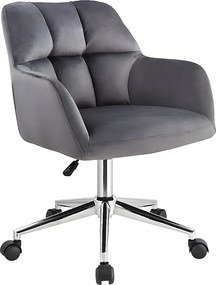 Fotel biurowy – welur – kolor szary – regulacja wysokości - PEGA