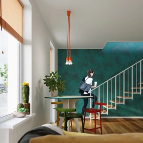 Pomarańczowa lampa wisząca ø 25 cm Rene – Nice Lamps