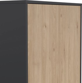 Czterodrzwiowy regał biurowy Sign 80 jackson hickory/szary mat