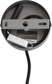 Designerska lampa wisząca srebrna z przydymionym szkłem - Kemner