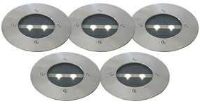 Zewnetrzna Zestaw 5 Nowoczesnych reflektorów naziemnych stalowych IP44 solarnych - Tiny Nowoczesny Oswietlenie zewnetrzne