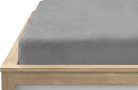 PrzytulneMieszkanie.pl Prześcieradło z mikropluszu SOFT 200x220 cm jasnoszare