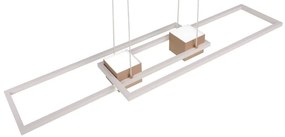 Biało-brązowa lampa wisząca LED ze zdalnym sterowaniem i ściemniaczem Albany – Trio