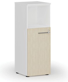 Szafa biurowa kombinowana PRIMO WHITE, 400 x 420 x 1087 mm, biały/brzoza
