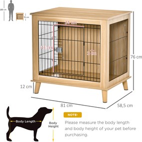 PawHut Drewniana klatka dla psa z blatem Dąb 81x58,5x76cm Stylowa i funkcjonalna | Aosom PL