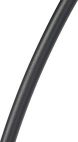 Nowoczesna lampa łukowa czarna z orientalnym abażurem i bambusowym kloszem 50 cm - XXL Rina