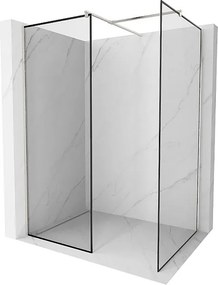 Mexen Kioto ścianka prysznicowa Walk-in 150 x 100 cm, czarna ramka, nikiel szczotkowany - 800-150-202-97-70-100