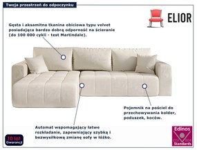 Beżowy rozkładany narożnik L M4-M12