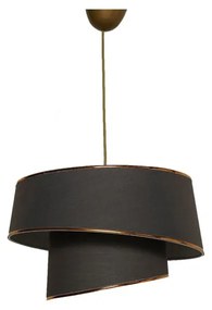 Lampa wisząca w antracytowo-złotym kolorze z tekstylnym kloszem ø 32 cm Barette – Opviq lights