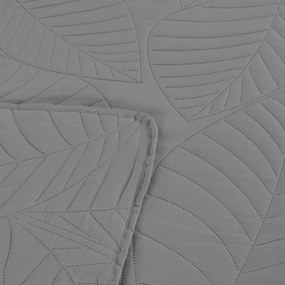 Szara narzuta na łóżko ze wzorem LEAVES Rozmiar: 220 x 240 cm