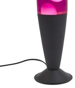 Lampa lawa różowa z białym woskiem z diodą LED - Molten Lava Oswietlenie wewnetrzne