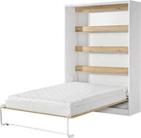 Pionowy półkotapczan biały + dąb 160x200 S4-R26