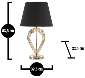 Czarna lampa stołowa Mauro Ferretti Maxt, ø 32,5 cm