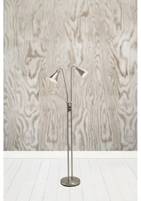 Lampa stojąca w kolorze srebra z metalowym kloszem (wysokość 150 cm) Odense – Markslöjd