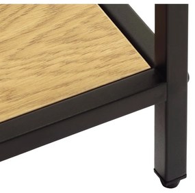 Czarno-naturalny regał w dekorze dębu 80x180x35 cm Altino – Unique Furniture