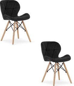 Krzesło Valora WAKO Velvet w kolorze czarnym, nowoczesny design do salonu x2