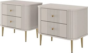 Zestaw szafek nocnych Vesper 56 cm - kaszmir / złote nogi