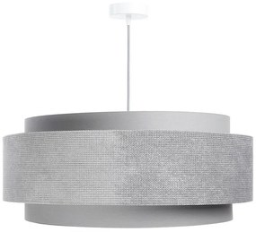 Szara okrągła lampa wisząca abażurowa S5-G01