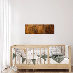 Obraz - Detal drewna (z zegarem) (90x30 cm)