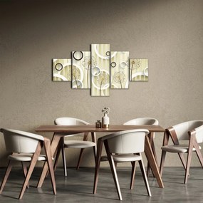 Abstrakcyjny obraz z dmuchawcami (125x70 cm)