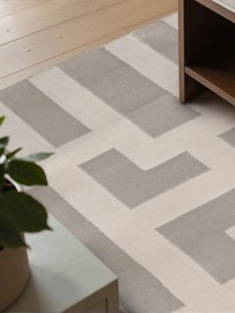 Dywan nowoczesny Perles Geometria szaro-kremowa 200 cm x 280 cm
