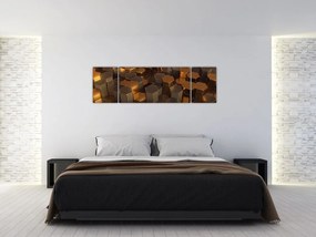 Obraz - Sześciokąty z brązu (170x50 cm)