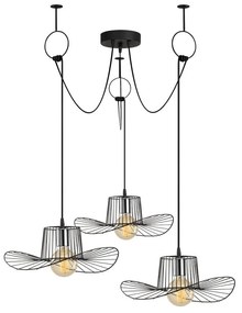 Czarna lampa wisząca z 3 kloszami Opviq lights Tel Hat