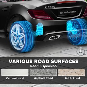 AIYAPLAY Elektryczny samochód dla dzieci z LED, pasem bezpieczeństwa, klaksonem, muzyką, 3-5 km/h, czarny, 107 x 62,5 x 44cm