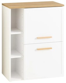 Biała niska/wisząca szafka łazienkowa 77x60 cm Quickset 383 – Pelipal