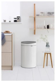 Biały stalowy kosz na śmieci otwierany na dotyk 40 l Touch Bin – Brabantia