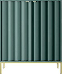 Komoda: 2 drzwi, labrador, złota, 104 x 125 x 39 cm, złote uchwyty