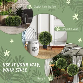 HOMCOM Sztuczne Rośliny w Zestawie 2 szt., UV-Odporna Dekoracyjna Roślina, Deko-Rośliny, Indoor, Outdoor, 45 cm, Zielony