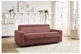 Różowa sztruksowa rozkładana sofa 215 cm Monaco – Bobochic Paris