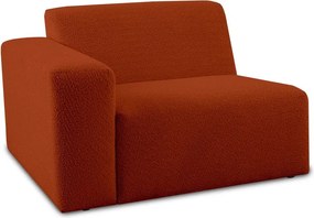 Ceglasty moduł sofy z materiału bouclé (lewostronny) Roxy – Scandic