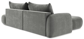 Szary rozkładany narożnik (lewostronny/z szezlongiem) Hale – Makamii