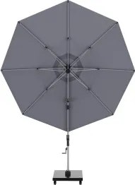 KNIRPS 320 x 320 cm - luksusowy wahadłowy parasol ogrodowy z drążkiem bocznym : Kolor parasola - Jasnoszary
