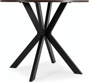 Stół Okrągły LAUREN 80 cm Orzech/Czarny Loft Nowoczesny