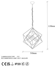 Czarna lampa wisząca z metalowym kloszem ø 51 cm Till – Opviq lights