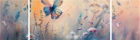 Obraz - Łąka z motylem II (170x50 cm)