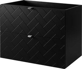 Meble łazienkowe, Czarny Mat, 80 x 57 x 46 cm, uchwyty srebrne