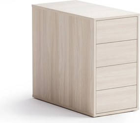 Kontener biurowy BLOCK, 400 x 800 x 710 mm, 4 szuflady, dąb naturalny