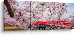 Obraz - Hirosaki, Japonia (z zegarem) (90x30 cm)